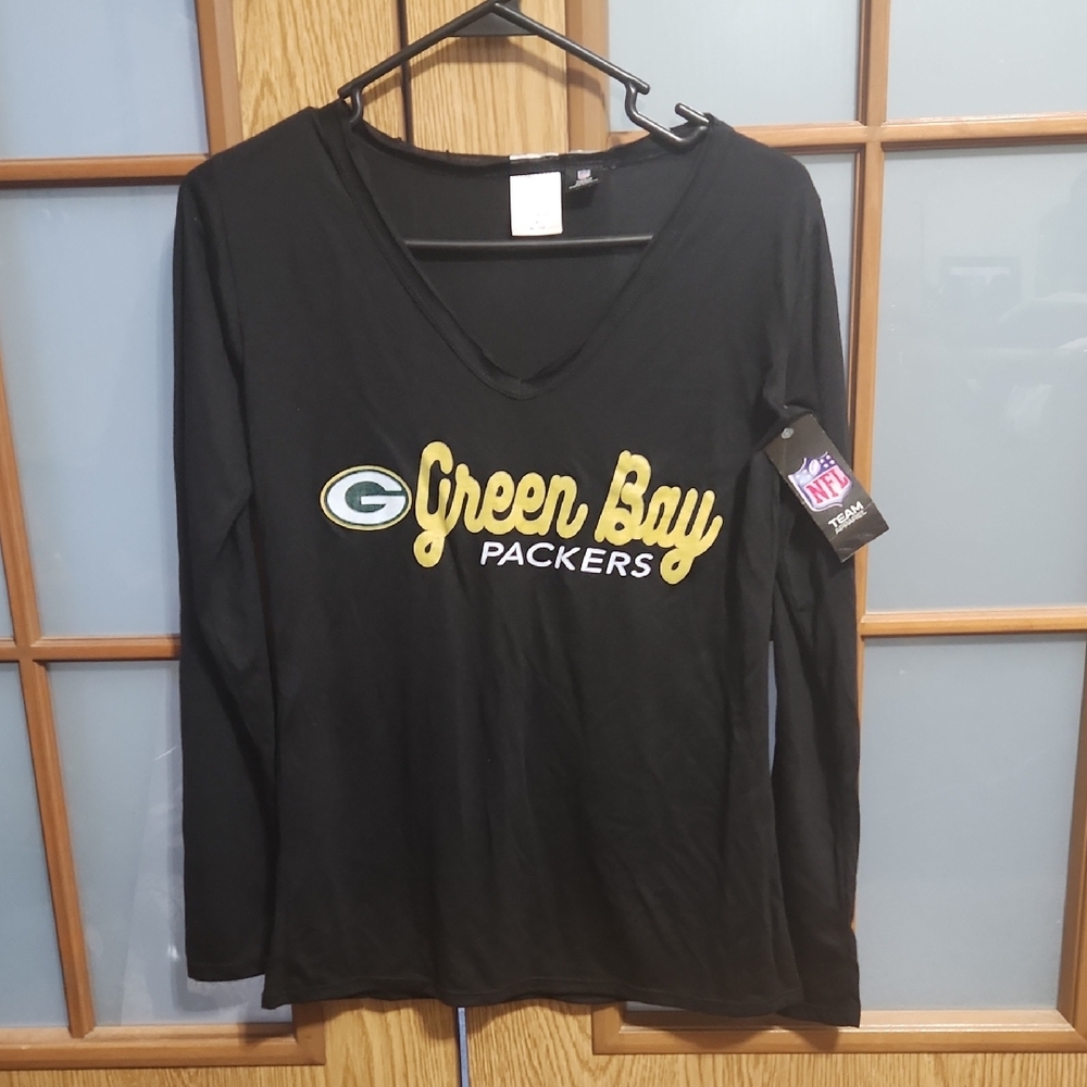 NFL Women's Green Bay Packers Black Long Sleeve Tee